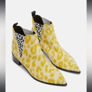 Acne Studios Women’s Jensen Leopard Print Ankle Boots in Yellow